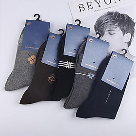 Bộ 5 Đôi Vớ Nam Văn Phòng Cổ Trung , khử mùi phù hợp giày tây, giày da công sở, freesize - BTT005