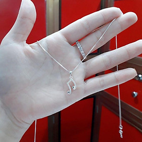 Dây chuyền bạc liền mặt đính đá  YN JEWELRY
