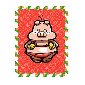 Thiệp Giáng Sinh Pop Up Heo Noel Ngộ Nghĩnh Gia Đình Ngộ (GDN03)