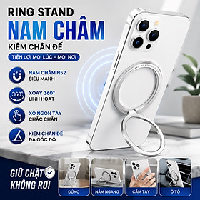 Giá đỡ Ring holder vòng Ring nam châm N52 kiêm chân đế gập 180 độ HOTCASE iRing Finger cho iPhone 18 17 16 15 14 13 12 - Kiêm Chân Đế Gập 180° – Xỏ Ngón Chống Rơi – Dựng Dọc Ngang – Siêu Mỏng - Hàng nhập khẩu - Đen