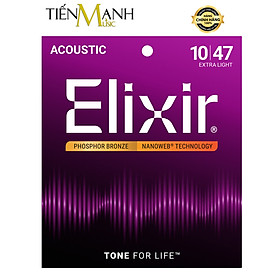 Mua Elixir 16002 - Dây Đàn Acoustic Guitar Cỡ 10 (.010-.047) Phosphor Bronze Strings Extra Light (Bộ Dây Ghi-ta phủ lớp Nanoweb cao cấp) - Kèm Móng Gảy DreamMaker