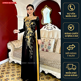 Áo Dài Dạ Hội Đẳng Cấp Trung Niên Dự Tiệc Đen Nelly Dress