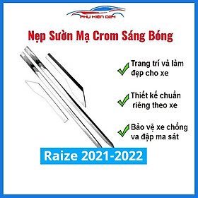 Ốp nẹp sườn Toyota Raize 2021-2022 mạ crom trang trí bảo vệ xe