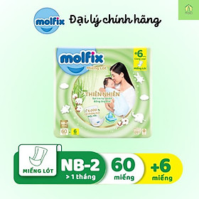 Hình ảnh Miếng lót sơ sinh Molfix Thiên nhiên NB2 gói 60 miếng Vaca Baby House