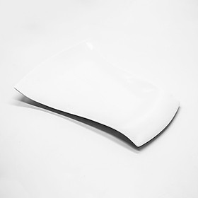 Dĩa Sứ Hình Gợn Sóng Q'tessence Màu Trắng Đáy 44cm