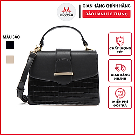 Túi xách nữ đeo chéo chính hãng micocah dáng công sở thời trang phối vân da rắn da cao cấp cực đẹp mc06 - micocah mall