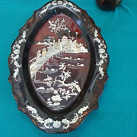 Mua Tranh Dĩa sơn mài cẩn ốc Quê Hương 57.5x37x3.5 cm