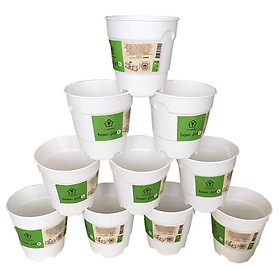 Chậu nhựa trồng cây để bàn cao cấp Minigarden Basic Pot S (Combo 10 chậu) nhập khẩu Châu Âu, Nhựa PP Chống UV, có khả năng tự hút nước và thoát nước giúp cây sống tốt mà không cần chăm sót