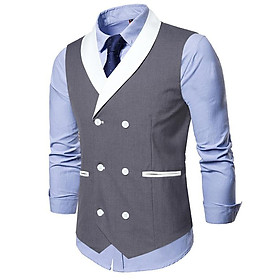 Áo vest nam, Áo gile nam chất liệu Polyester 2 hàng cúc, độc đáo, thiết kế đặc săc thanh lịch, trẻ trung, năng động. Áo gile được thiết kế theo kiếu dáng mới, dễ phối màu mã H66