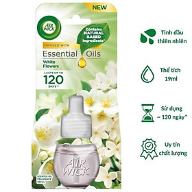 Chai tinh dầu cắm điện Air Wick Refill AWK2311 White Flowers 19ml (Hương hoa nhài, hoa lan trắng)