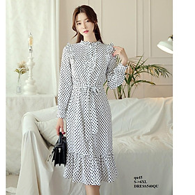 DRESS440 ĐẦM CHẤM BI NỮ ĐUÔI CÁ THANH LỊCH