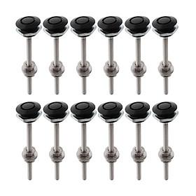 12x Aluminum Alloy Bonnet Hood Pin Lock Universal Hardware Black 25x100mm