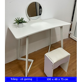 Mua Bàn gỗ MDF kèm gương đa năng mặt uốn cong độc đáo  bàn chân sắt thiết kế chữ V đẹp mắt