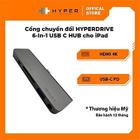 CỔNG CHUYỂN CHUYÊN DỤNG HYPERDRIVE USB-C HUB FOR IPAD PRO 2018-2019-2020/MACBOOK PRO/AIR 13″2018/2019 – HD319A - HÀNG CHÍNH HÃNG