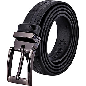 Thắt Lưng Nữ Da Thật Vân Cá Sấu Huy Hoàng HT5121 - Đen