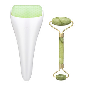 Ice Jade Roller Face Massager For Skin Care Face Roller Massage Anti Aging Facial Therapy Anti Wrinkle & Reduce Fine - Green