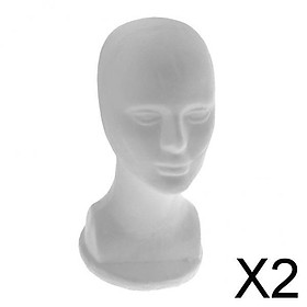 2xMale Polystyrene Styrofoam Model Head Mannequin Stand Wig Hair Hat Display