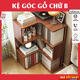 Mua Tủ Góc Tường  Kệ Sách Nhiều Tầng Cao Cấp Dễ Lắp Ráp Chữ B Gỗ MDF Chắc Chắn Màu Vân Gỗ