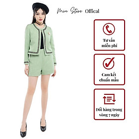 Set dạ nữ thiết kế thời trang phong cách trẻ trung xanh mint MIUSTORE AVQ00006