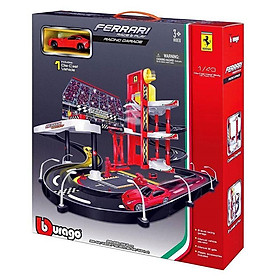 Đồ Chơi MAISTO Trạm Đỗ Xe Ferrari Đa Chức Năng, Kèm Xe Đua Tỉ Lệ 1 43 18