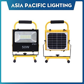 Mua Đèn LED pha sạc solar 50W ( Có Năng Lượng Mặt Trời)