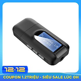 Bộ thu phát Bluetooth 5.0 và USB 2 trong 1 màn hình LCD 3.5MM AUX dùng cho máy tính/ TV/ ô tô/ tai nghe không dây