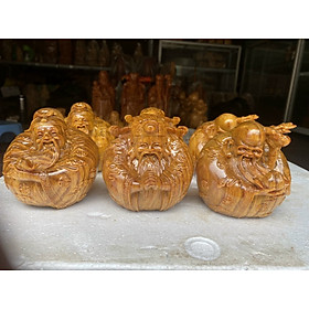 Mua Bộ tam đa trứng phúc lộc thọ bằng gỗ huyết long đẹp long lanh kt 10×10×9cm