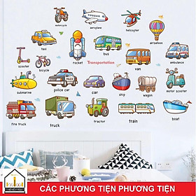 Decal dán tường Bộ sưu tập PHƯƠNG TIỆN GIAO THÔNG - Trang trí phòng bé
