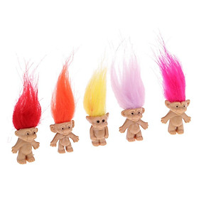 Colorful 5 pcs Dollhouse Mini Figures Lucky Troll Dolls Leprocauns Decor