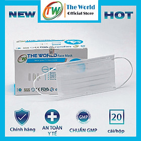 [HỘP-50 CÁI] Khẩu trang y tế 3 lớp The World kháng khuẩn, bụi mịn chất lượng - Hàng Chính Hãng The World 