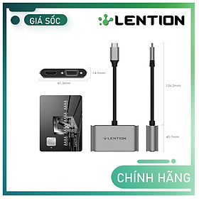 Bộ chuyển đổi USB-C sang HDMI và VGA Lention C51sHV HÀNG CHÍNH HÃNG