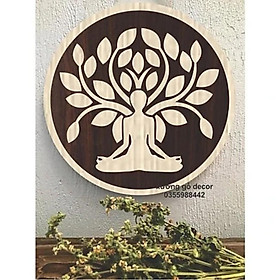 Tranh Gỗ Decor Gỗ Bồ Đề Tỉnh Thức Treo Tường Trang Trí Phòng Thiền, Phòng Tập Yoga