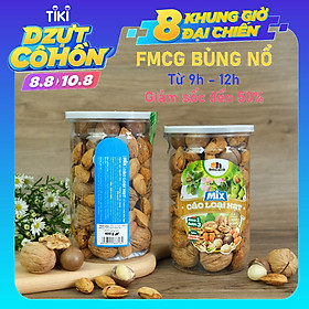 Mix 3 Hạt Dinh Dưỡng Smile Nuts Hộp 400g | Gồm Quả Óc Chó - Hạt Macca - Hạt Hạnh Nhân rang bơ