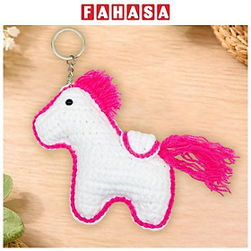 Móc Khoá Len Ngựa Pony - Màu Trắng