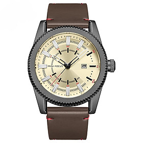 Đồng hồ đeo tay MINI FOCUS MF0168G Man Quartz bằng hợp kim không thấm nước Chức năng dạ quang-Màu nâu