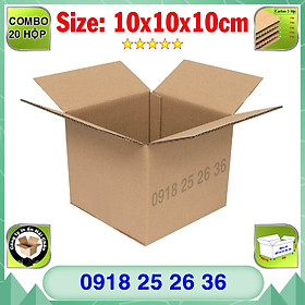 Mua 20 Hộp Carton  KT: 10x10x10cm  Hộp carton  Thùng carton  Hộp đóng hàng  Thùng đóng hàng  Hộp carton 3 lớp...