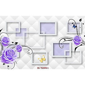 Tranh hoa hồng, Tranh dán tường 3d hiện đại (tích hợp sẵn keo)