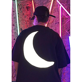 Áo Thun Stee Tay Lỡ Unisex Nam Nữ Moon Phản Quang TNS62 The Ngầu Style 2019 aothununisex aophongnam