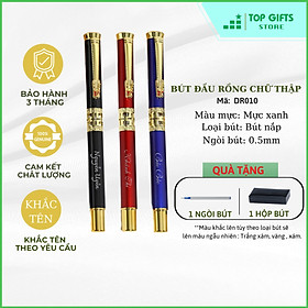 Bút ký tên kim loại nắp rồng chữ thập RP02 cao cấp khắc tên theo yêu cầu| Bút ký khắc tên + Ruột bút