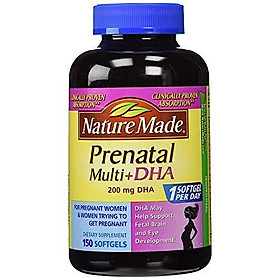 Viên Uống Tiền Sản Nature Made Prenatal + DHA 200mg (150 Viên Nang Mềm/Hộp)