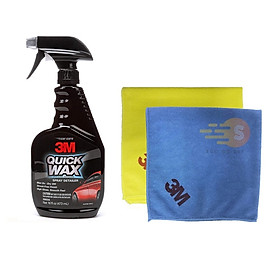 Chai xịt tăng độ bóng sơn ô tô 3M 39034 (Hàng Mỹ) tặng kèm khăn lau ô tô chuyên dụng 3M màu ngẫu nhiên