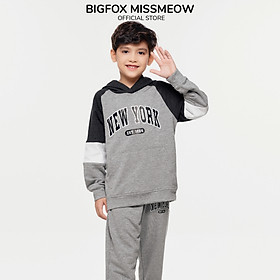 Bộ nỉ bé trai size đại BIGFOX MISS MEOW quần áo dài tay thu đông ấm áp cho trẻ em kiểu Hàn cỡ 3,9,11 tuổi 30kg 40kg 1977