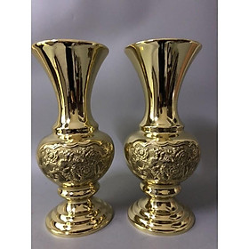 Mua bình hoa bông cúc bằng đồng cao 35cm chất liệu bằng đồng nguyên chất