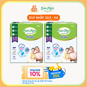 Combo 2 Tã Dán Người Lớn SunMate G2 Size XL10 (10 Miếng)