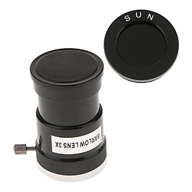 Barlow Lens 1.25 Inch /31.7mm Astronomy Telescope Eyepiece 3X & Black Filter