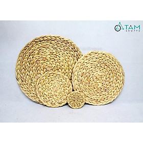 Tấm lót thảm lục bình tròn trang trí nhiều cỡ LB-TLB-01 SIZE MINI VÀ