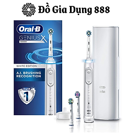 Bàn Chải Điện ORAL-B GENIUS X 20100S, Công Nghệ AI, Pin Lithium, Cảm Biến Smartring, Nhập Đức, BH 12 Tháng