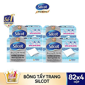 Bộ 4 hộp bông tẩy trang Silcot (82 miếng/hộp)