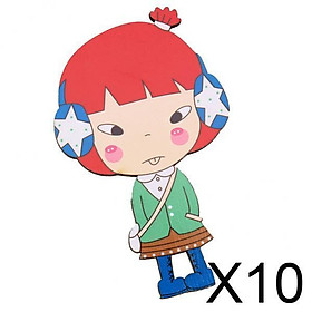 10xCute Cartoon Pattern Wooden Mirror Kids Hand Pocket Mirror Cosplay Toys #9
