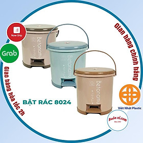 Thùng rác tròn đạp chân thông minh nhựa Việt Nhật  - Thùng rác nhựa nắp tròn đạp chân dung tích 5L _ Br01436